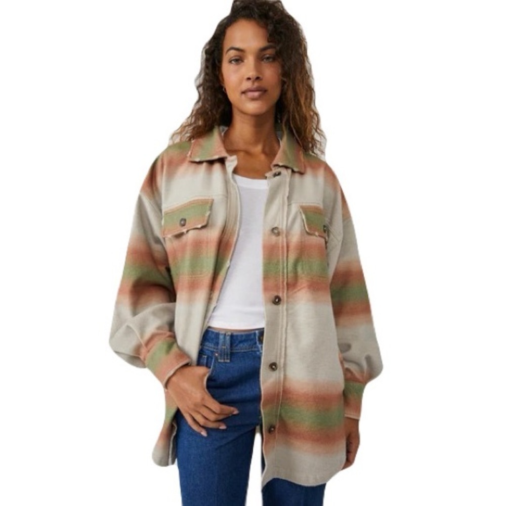 NWOT - Free People | Boho Ruby Pattered Shacket Mazipan Combo Size Medium